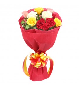 Romance with Multicolored Roses 